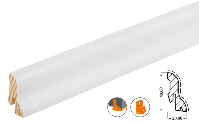 Swing SL 550 UM weiß ummantelt - HOCO Sockelleiste (20x40x2700mm)