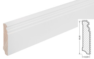 Berliner Profilleiste SL 625 weiß lackiert - HOCO Sockelleiste (18x80x2700mm) Berliner Profilleiste SL 625 weiß lackiert - HOCO Sockelleiste (18x80x2700mm)