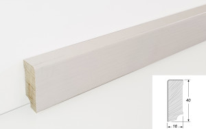 Eiche weiß lackiert - Thede & Witte Cube Sockelleiste edelfurniert Eiche weiß lackiert - Thede & Witte Cube Sockelleiste edelfurniert
